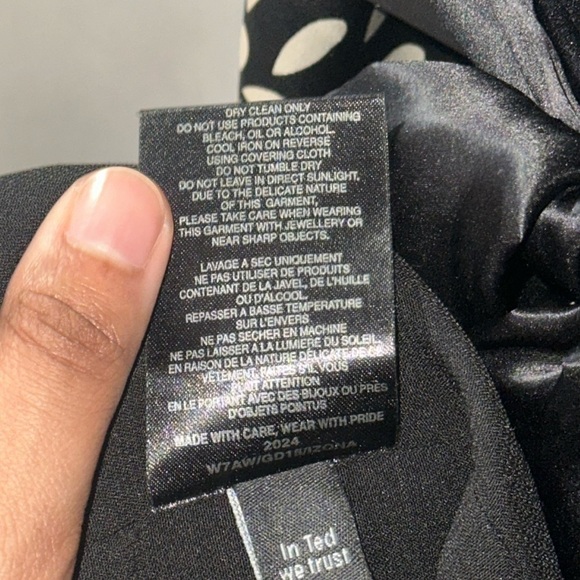 TED BAKER London Black Silk Dress Size 2 - Picture 7 of 7